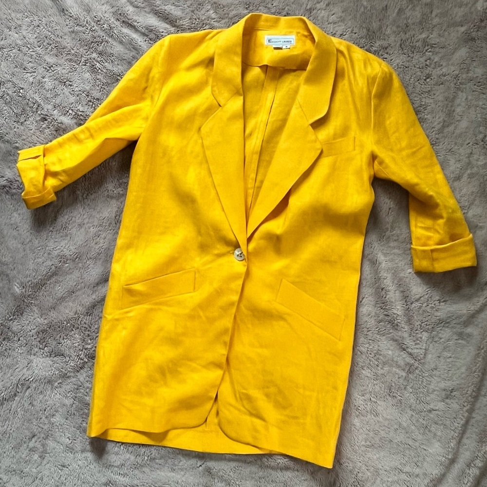 True Vintage Lightweight Casual Yellow Blazer